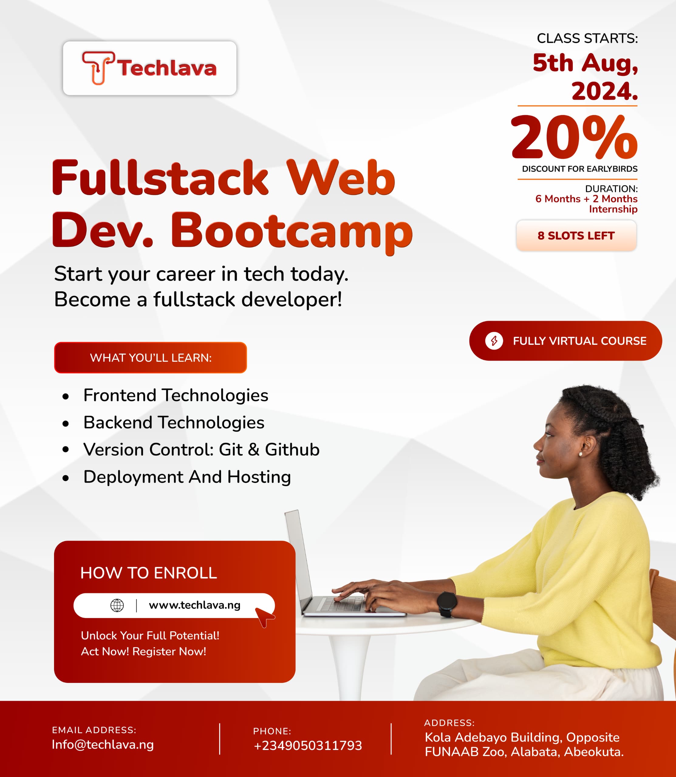 Techlava full-stack developer bootcamp training session